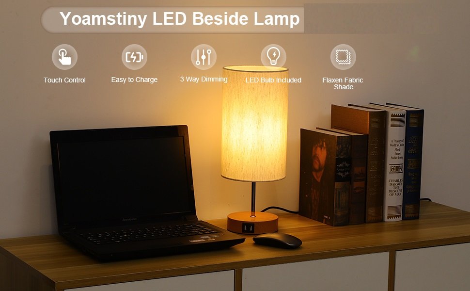 LED Bedside Lamp with USB Port