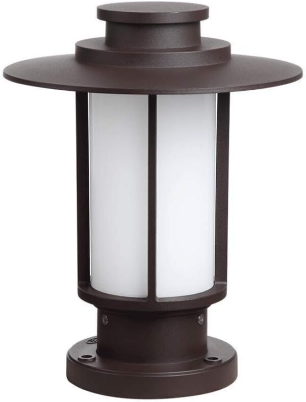 LED Courtyard Lighting Fixture Outdoor Post Lantern, Exterior Post Light Fixture with Glass Gate Light Column Headlight Courtyard Lamp