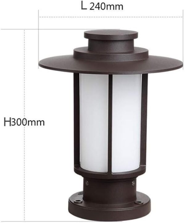 LED Courtyard Lighting Fixture Outdoor Post Lantern, Exterior Post Light Fixture with Glass Gate Light Column Headlight Courtyard Lamp