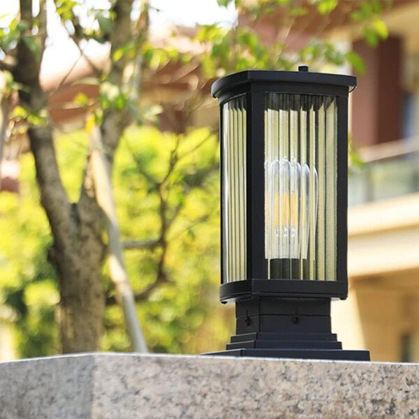 Outdoor Aluminum Landscape Lighting Fixture Rustic Country Pillar Pole Lamp Fashion Villa Courtyard Patio Porch Landscape Streetlight Entrance Garden Entrance Column Light Comfortable