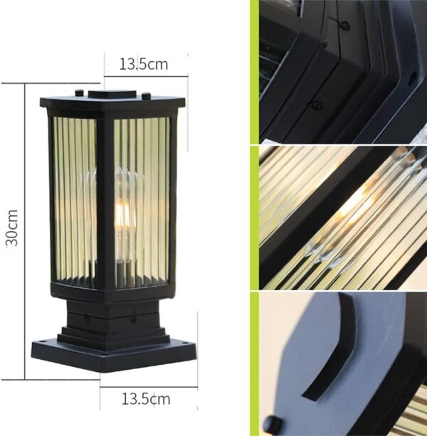 Outdoor Aluminum Landscape Lighting Fixture Rustic Country Pillar Pole Lamp Fashion Villa Courtyard Patio Porch Landscape Streetlight Entrance Garden Entrance Column Light Comfortable