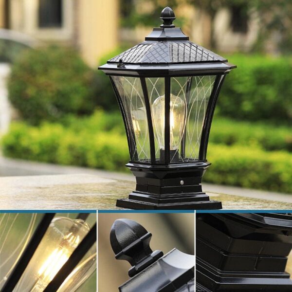 Outdoor Aluminum Landscape Lighting Fixture Rustic Country Pillar Pole Lamp Fashion Villa Courtyard Patio Porch Landscape Streetlight Entrance Garden Entrance Column Light Comfortable