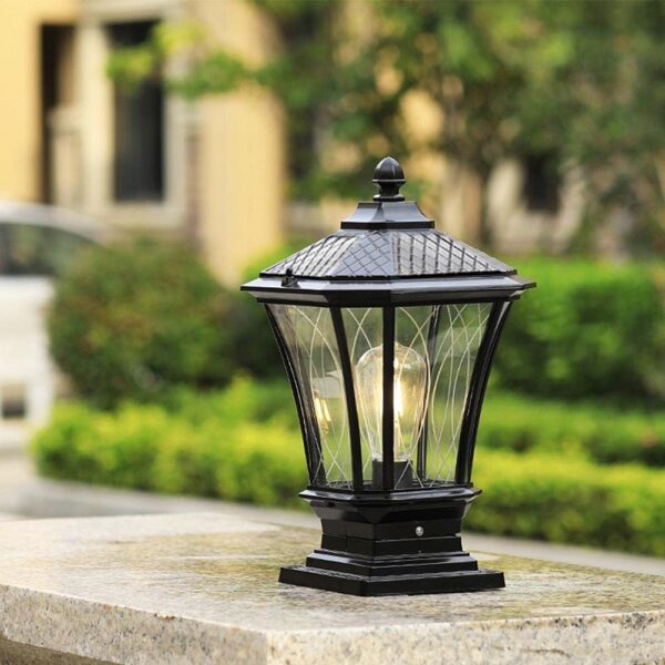 Outdoor Aluminum Landscape Lighting Fixture Rustic Country Pillar Pole Lamp Fashion Villa Courtyard Patio Porch Landscape Streetlight Entrance Garden Entrance Column Light Comfortable