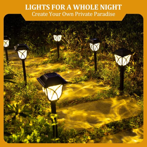 Outdoor Solar Lights, 6 Pack LED Solar Garden Lights Waterproof, Decorative Solar Lights for Outside, Yard, Patio, Landscape, Walkway (Warm White)